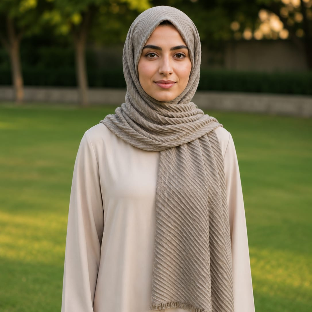 Premium Crinkle Lawn Soft Lightweight Summer Scarf – Beige