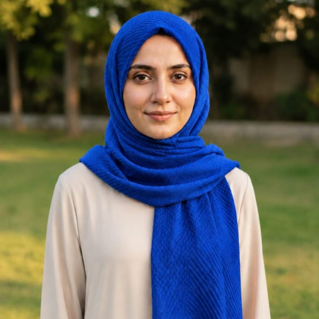 Premium Crinkle Lawn Soft Lightweight Summer Scarf – Royal Blue