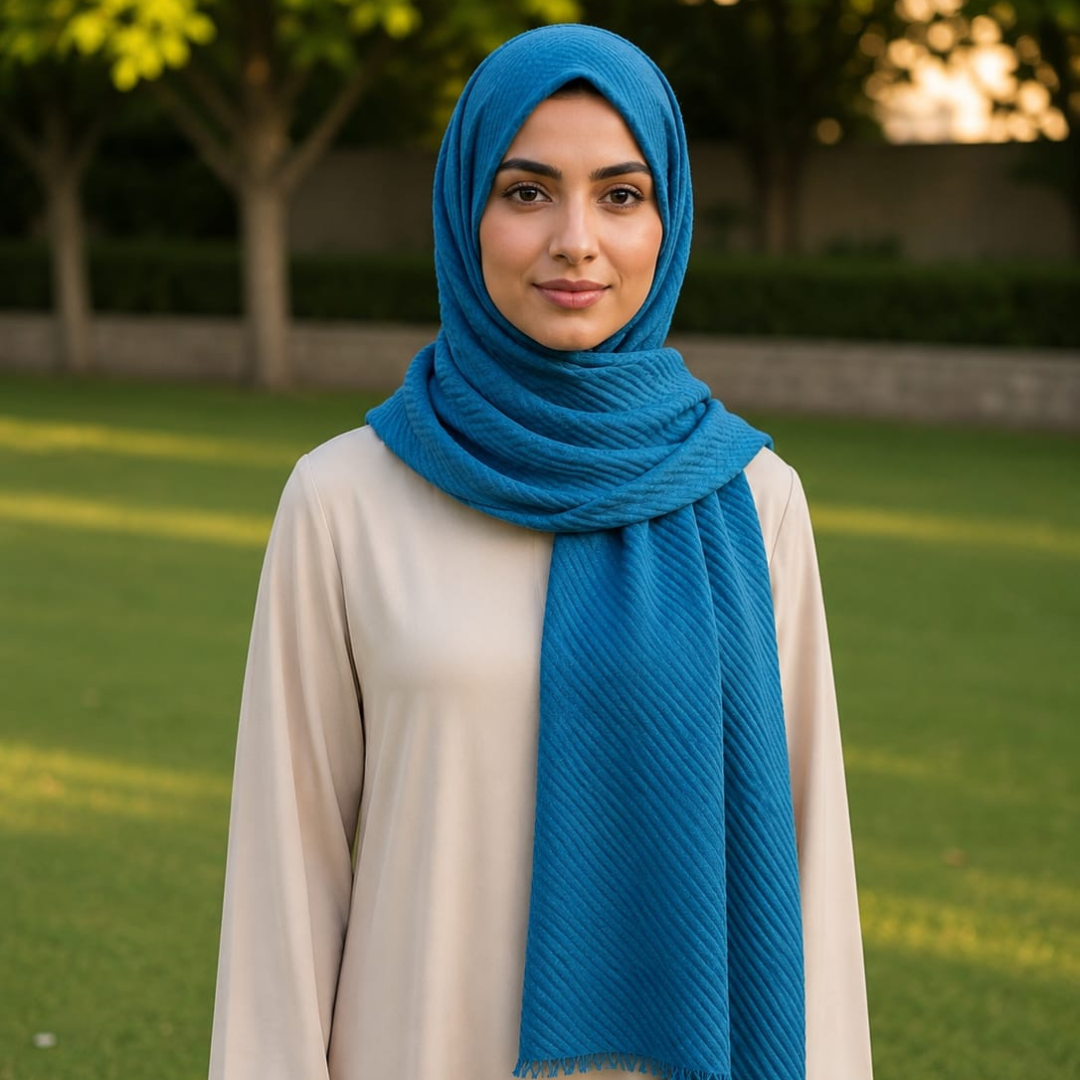 Premium Crinkle Lawn Soft Lightweight Summer Scarf – Sea Green