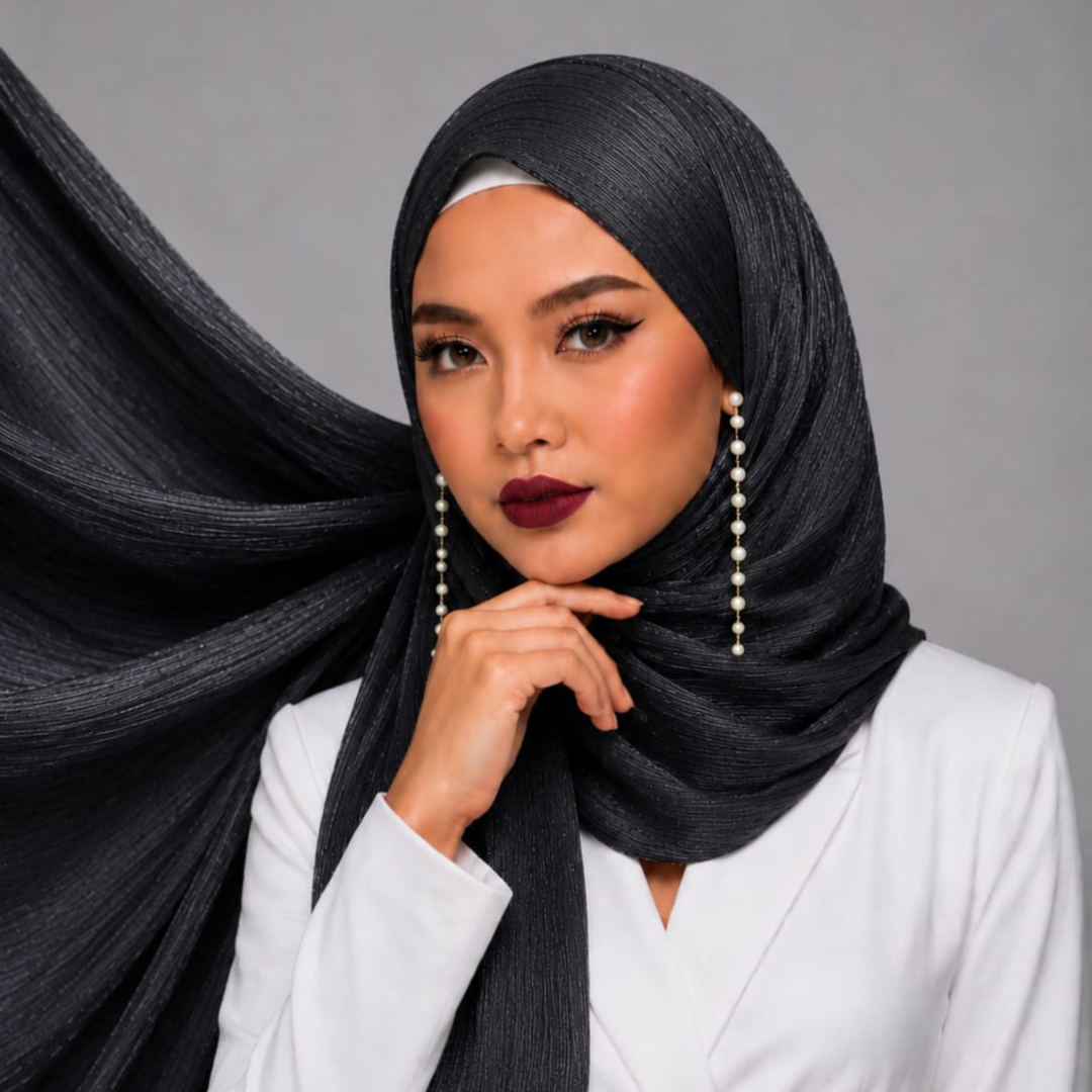 Luxury Silk Stole - Black