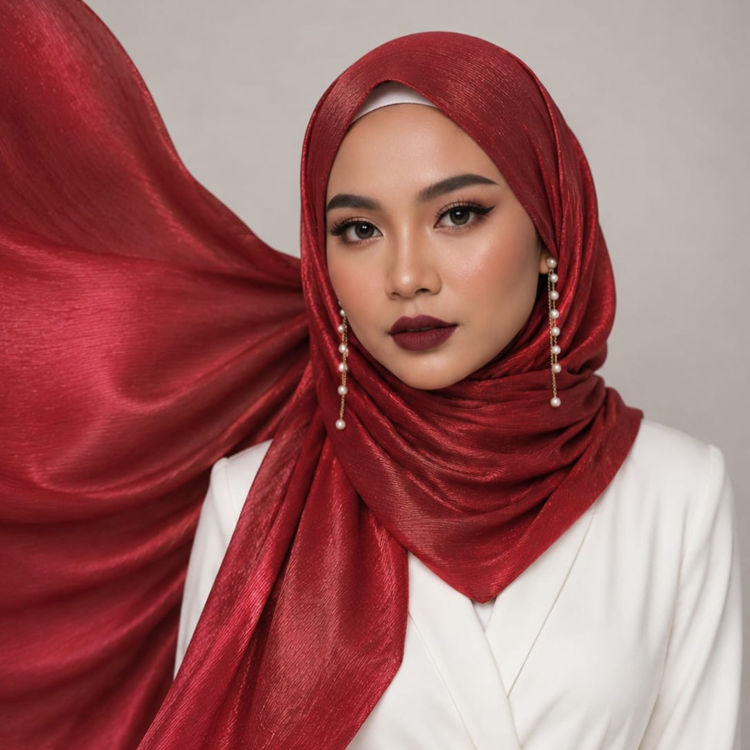 Luxury Silk Stole - Maroon