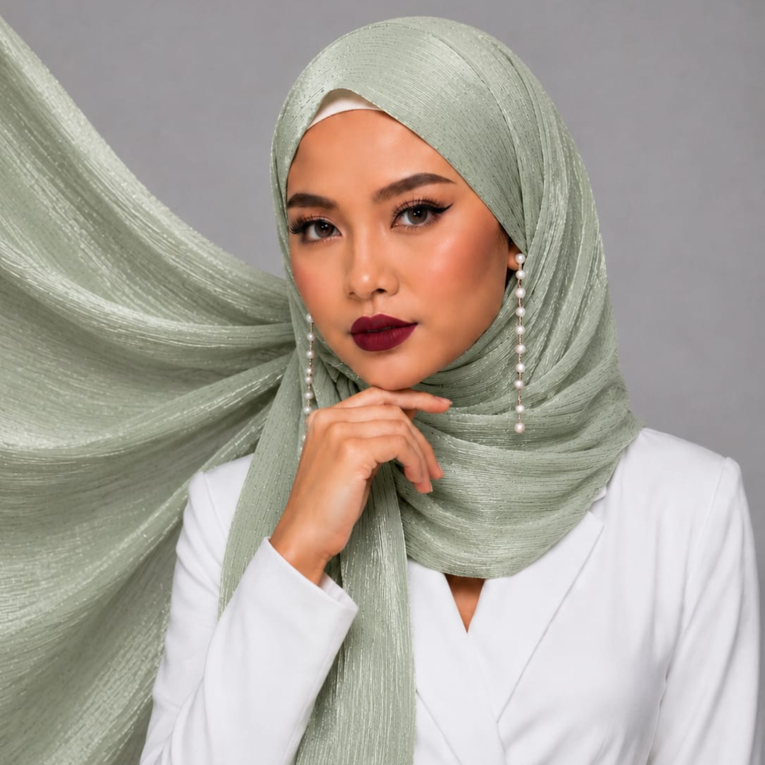 Luxury Silk Stole - Pista Green