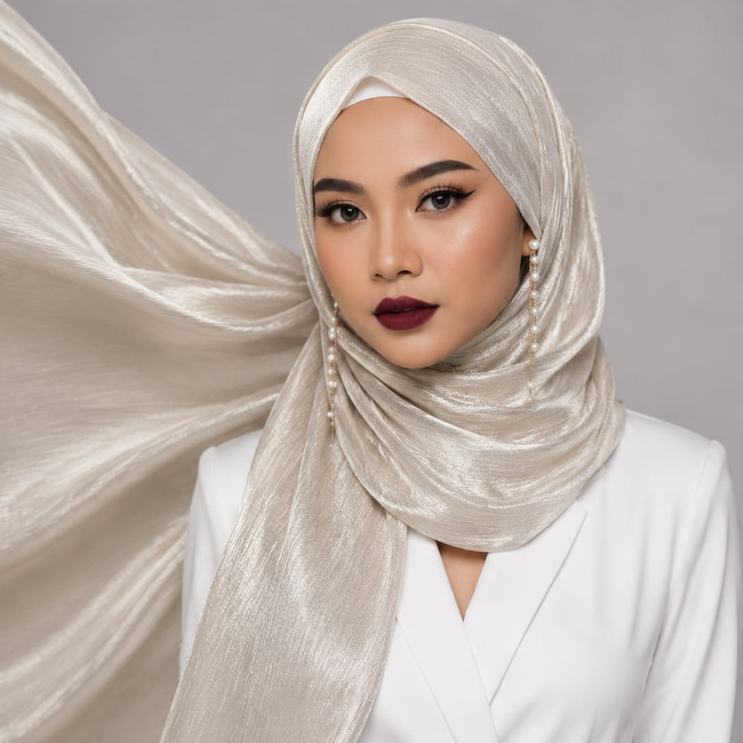 Luxury Silk Stole - Silver