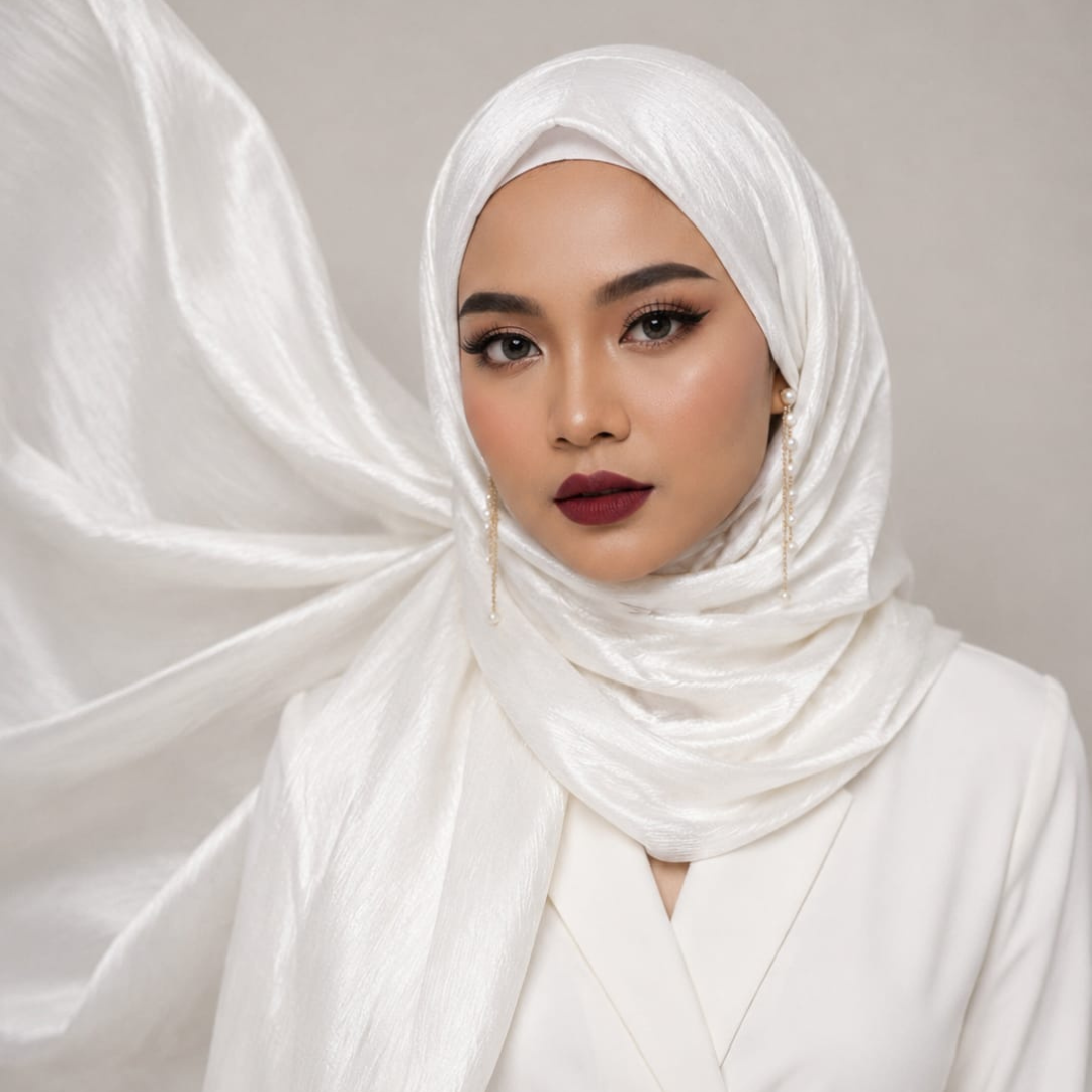 Luxury Silk Stole - Pearl White